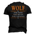 Wolf Name Wolf The Man The Myth The Legend Men's 3D T-shirt Back Print Black
