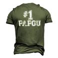 1 Papou Number One Sports Fathers Day Men's 3D T-Shirt Back Print Army Green