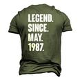 35 Years Old 35Th Birthday Legend Since May 1987 Men's 3D T-Shirt Back Print Army Green