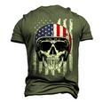 4Th Of July American Flag Skull Motorcycle T Men Dad Men's 3D T-shirt Back Print Army Green