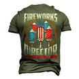 4Th Of July Fireworks Director If I Run You Run Men's 3D T-shirt Back Print Army Green