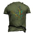 Abstract Art Musician Music Band Bass Player Men's 3D T-Shirt Back Print Army Green