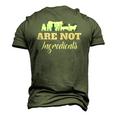 Animals Are Not Ingredients Vegan Animal Lover Men's 3D T-Shirt Back Print Army Green
