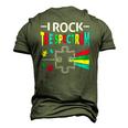 Autism Awareness Support Autistic Kids Rock Spectrum Men's 3D T-Shirt Back Print Army Green