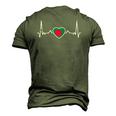 Bangladesh Heartbeat Vintage Bangladeshi Flag Men's 3D T-Shirt Back Print Army Green