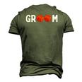 Basketball Groom Wedding Party Men's 3D T-Shirt Back Print Army Green