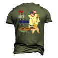Bbq Beer Freedom Pig American Flag Men's 3D T-Shirt Back Print Army Green