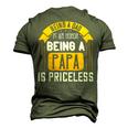 Being A Dad Is An Honor Being A Papa Is Priceless Papa T-Shirt Fathers Day Gift Men's 3D Print Graphic Crewneck Short Sleeve T-shirt Army Green