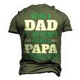 Being A Dadis An Honor Being A Papa Papa T-Shirt Fathers Day Gift Men's 3D Print Graphic Crewneck Short Sleeve T-shirt Army Green