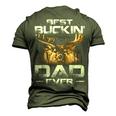 Best Buckin Dad Ever Deer Hunting Bucking Father Men's 3D Print Graphic Crewneck Short Sleeve T-shirt Army Green
