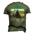 Best Cat Dad Ever Vintage Cat Daddy Father Men's 3D Print Graphic Crewneck Short Sleeve T-shirt Army Green