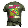 The Best Dads Are 90S Kids 90S Dad Cassette Tape Men's 3D T-Shirt Back Print Army Green