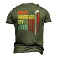Mens Best Godfather By Par Flag Fathers Day Golfing Men's 3D T-Shirt Back Print Army Green