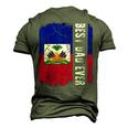 Best Haitian Dad Ever Haiti Daddy Fathers Day Men's 3D Print Graphic Crewneck Short Sleeve T-shirt Army Green