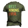 Best Ninong Ever Cool Vintage Fathers Day Men's 3D T-Shirt Back Print Army Green