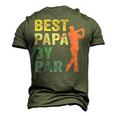 Best Papa By Par Fathers Day Golf Grandpa Men's 3D T-Shirt Back Print Army Green