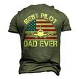 Best Pilot Dad Ever Fathers Day American Flag 4Th Of July Men's 3D T-shirt Back Print Army Green