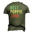 Best Poppie Ever Cool Vintage Fathers Day Men's 3D T-Shirt Back Print Army Green