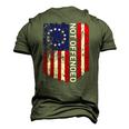 Betsy Ross Flag 1776 Not Offended Vintage American Flag Usa Men's 3D T-Shirt Back Print Army Green