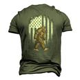 Bigfoot American Flag 4Th Of July Retro Vintage Sasquatch Men's 3D T-Shirt Back Print Army Green