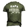 Mens Black And White Buffalo Plaid Papa Bear Christmas Pajama Men's 3D T-Shirt Back Print Army Green