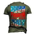 Born On The Fourth Of July 4Th Of July Birthday Patriotic Men's 3D T-shirt Back Print Army Green