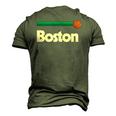Boston Basketball B-Ball Massachusetts Green Retro Boston Men's 3D T-Shirt Back Print Army Green