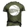 Boston Retro City Massachusetts State Basketball Men's 3D T-Shirt Back Print Army Green