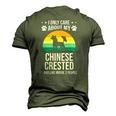 I Only Care About My Chinese Crested Dog Lover Men's 3D T-Shirt Back Print Army Green