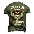 Cofer Blood Runs Through My Veins Name V2 Men's 3D Print Graphic Crewneck Short Sleeve T-shirt Army Green