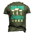 Color Guard Senior 2022 Flags Graduation Men's 3D T-Shirt Back Print Army Green