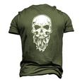 Cool Skull Costume Bald Head With Beard Skull Men's 3D T-Shirt Back Print Army Green