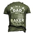 Im A Dad And Baker Fathers Day & 4Th Of July Men's 3D T-shirt Back Print Army Green