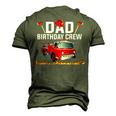 Dad Birthday Crew Fire Truck Firefighter Fireman Party V2 Men's 3D T-shirt Back Print Army Green