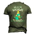 Dad Of The Birthday Mermaid Mermaid Birthday Party Tee Men's 3D T-Shirt Back Print Army Green