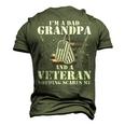 I Am A Dad Grandpa Veteran Fathers Day Men's 3D T-Shirt Back Print Army Green