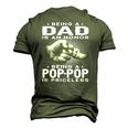 Mens Being A Dad Is An Honor Being A Pop-Pop Is Priceless Grandpa Men's 3D T-Shirt Back Print Army Green