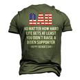Dad No Matter How Hard Life Gets At Least Happy Fathers Day Men's 3D T-Shirt Back Print Army Green