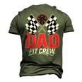 Dad Pit Crew Race Car Birthday Party Racing Family Men's 3D T-shirt Back Print Army Green
