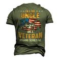 Im A Dad Uncle And A Veteran Fathers Day Fun 4Th Of July Men's 3D T-shirt Back Print Army Green