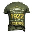 December 1922 Birthday Life Begins In December 1922 V2 Men's 3D T-shirt Back Print Army Green