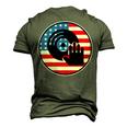 Dj Player Dad Disc Jockey Us Flag 4Th Of July Mens Men's 3D T-shirt Back Print Army Green