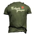 Echale Ganas Rose Vintage Retro Mexican Quote Men's 3D T-Shirt Back Print Army Green