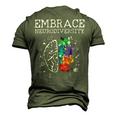 Embrace Neurodiversity Men's 3D Print Graphic Crewneck Short Sleeve T-shirt Army Green