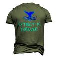 Extinct Is Forever Environmental Protection Whale Men's 3D T-Shirt Back Print Army Green