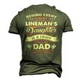 Father Grandpa Behind Every Great Lineman Daughter Is A Truly Amazing Dad480 Family Dad Men's 3D Print Graphic Crewneck Short Sleeve T-shirt Army Green