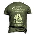 Father Grandpa Being Grandpa Is An Honor Being Papa Is Priceless203 Family Dad Men's 3D Print Graphic Crewneck Short Sleeve T-shirt Army Green