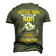 Father Grandpa I Asked To Make Me Better Man167 Family Dad Men's 3D Print Graphic Crewneck Short Sleeve T-shirt Army Green