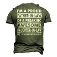 Father Grandpa Im A Proud In Law Of A Freaking Awesome Daughter In Law386 Family Dad Men's 3D Print Graphic Crewneck Short Sleeve T-shirt Army Green