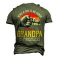 Father Grandpa Mens Being A Dad Is An Honor Being A Grandpa Is Priceless72 Family Dad Men's 3D Print Graphic Crewneck Short Sleeve T-shirt Army Green